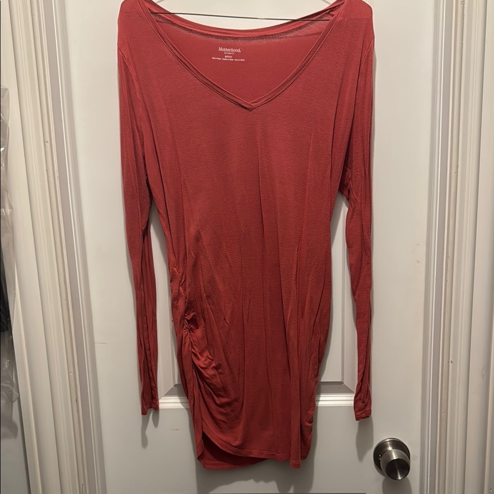 Motherhood Maternity Ruched Long Sleeve Blouse